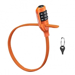 DZX Accessories Heavy Duty Bike Lock, Bike Cable Lock Multi Stable Bicycle Lock Password Cycling Lock for Road Bike (Color : Orange)