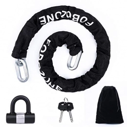 FOBOZONE Accessories Heavy Duty Chain Lock, with U-Lock, Chain:120cm Length x 12mm Dia, Made of Manganese Steel, Non-Corrosive, Durable, Protector of Valuables