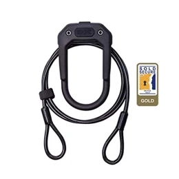 Hiplok Bike Lock Hiplok D / U Lock DX Plus Accessories Cable, All Black, Sold Secure Gold Rated