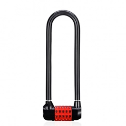 HKLY Accessories HKLY Bike lock Padlock U-shaped password lock bicycle five-digit password lock resettable safety lock password luggage bag set hardware (Color : Black)
