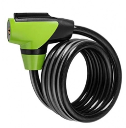 HNMS Bike Lock Hnsms Bicycle Lock (1.5M) Reflective Security Anti-Theft Ultra-Long Portable Riding Lock Cable Lock Green