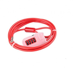 HNMS Bike Lock Hnsms Bicycle Lock (2M) Anti-Theft Bicycle Lock Wire Lock Luggage Lock Red Password Steel Cable Lock