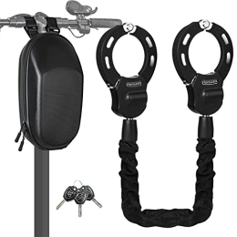 Honszex Accessories Honszex Electric Scooter Locks, Bike Locks, Bicycle Chain Lock with Keys, Heavy Duty Handcuff Chain Locks for Bike, Mountain Bikes with a Waterproof Storage Bag