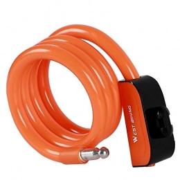 HPPSLT Accessories HPPSLT Bike lock Anti Theft Bike Lock Security MTB Bike Electric Cable Combination Lock With Metal Light Weight Lock Motorcycle Bicycle-black bicycle lock (Color : Orange)