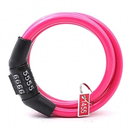 HPPSLT Accessories HPPSLT Bike lock Bike Lock Code Combination Bicycle Battery Car Lock Bicycle Security Cable Lock Bicycle Equipment MTB Anti-theft Lock-Black 0cm bicycle lock (Color : Rose red 100cm)