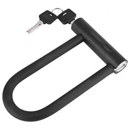 HSYSA Bike Lock HSYSA Portable Bike Lock with 2 Keys U-shaped Lock Steel Anti-Theft Strong Security Unbreakable Bicycle Lock bicycle accessories (Color : Black)