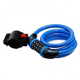 Hwtcjx Bike Lock Hwtcjx Bike Lock, Bicycle Lock, 1 Pc Heavy Duty Chain Lock, Coiling Cable Lock, Made of Strong Steel Wire, with 5-Digit Password, Safe, for Bicycles, Mountain Bikes, Scooters (1.2 x 125cm, Blue)