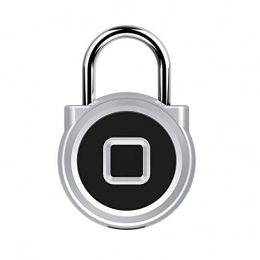 IGRNG Bike Lock IGRNG Locker Lock USB Rechargeable Bicycle Silver Intelligent Fingerprint Lock with LED Indicator