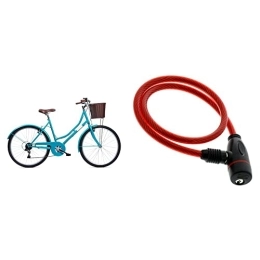 Insync Florence Ladies Classic Bike Blue,19" & Burg-Wächter, Bicycle lock 260 60, Standard (assorted colors)