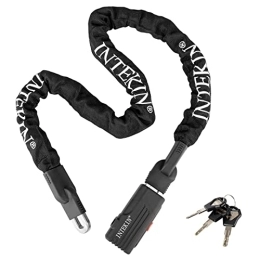 INTEKIN Accessories INTEKIN Bicycle Chain Lock 120 cm Bicycle Lock Made of Hardened Steel 8 mm Thick Chain Anti-Theft Bicycle Chain Locks with Key for Bicycle, Motorcycle and More