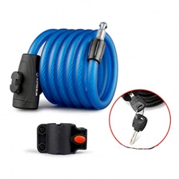 Unknown Accessories JHJBH Anti-Theft Bicycle Lock Anti-Theft Lock Mountain Bike Lock Chain Lock Battery Electric Lock Bicycle Bicycle Accessories Riding Equipment 130 Lock, 1.2m, 1.8m (Color : Blue, Size : 1.8m)