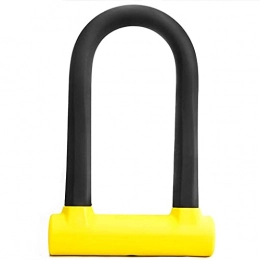 JHTD Bike Lock JHTD Bicycle U Lock High Safety D Shackle Bicycle Lock Sturdy Mounting Bracket Suitable for Bicycle Motorcycle Yellow