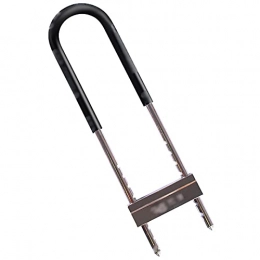 JIAGU Accessories JIAGU Bike Lock Cable Glass Door Long U-shaped Lock Bicycle Lock Sliding Door Store Door Lock Anti-Theft Bicycle Lock (Color : Black, Size : 42.1x11.3cm)