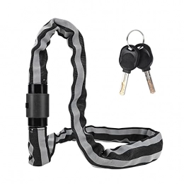 JIEYANG Bike Lock JIEYANG Bicycle Chains Lock Safety Bike Lock With Key Reinforced Alloy Steel Motorcycle Cycling Chains Cable Lock (Color : Black)