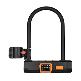 JIEYANG Accessories JIEYANG Bicycle U Lock Bike Password Lock Heavy Duty Combination U Lock Bike Lock Bike Safety Tool (Color : Black)