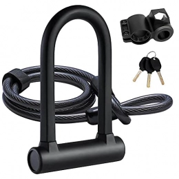 JINQIANSHANGMAO Bike Lock JINQIANSHANGMAO Sturdy U-shaped lock, steel cable bicycle lock combination anti-theft bicycle bicycle accessories, road, motorcycle, chain, bicycle lock (Color : STYLE 1)