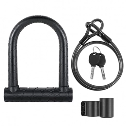 Jroyseter Accessories Jroyseter Bike U Lock, Heavy Duty High Security D Shackle Bike Lock with 4 Ft Security Steel Cable, for Bikes, Bicycle, Motorbikes, Motorcycles, Road Mountain Bike, Electric Bikes