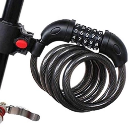 JTRHD Accessories JTRHD Bicycle Lock Bicycle Lock Cable With Mounting Bracket for Outdoor Bicycle Heavy Equipment Without Key for Motorcycle, Scooter, Bike (Color : Black, Size : One Size)