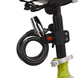 JTRHD Bike Lock JTRHD Bicycle Lock Bike Lock With Cable Foldable Bike 2 Keys Black Self-curling for Motorcycle, Scooter, Bike (Color : Black, Size : One Size)
