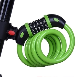 JTRHD Accessories JTRHD Universal Bike Lock Bicycle 5-digit Code Lock Bicycle Road Bike Lock Riding Equipment for Bikes, Bicycle, Motorbikes (Color : Green, Size : 1.2x120cm)