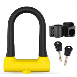 JustSports Accessories JustSports Cycling Cable Locks Bike U-Lock D-lock with 2 Keys Heavy Duty High Security Anti-Theft U-Lock with Mounting Bracket for Road Bikes Motorcycle Shop Doors