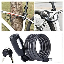 JustSports Accessories JustSports Portable Anti-theft Steel Wire Chain Lock Cycling Cable Locks Anti-theft Steel Cable Security Cycling Lock with 2 Keys and Lock Rack Bicycle Accessories