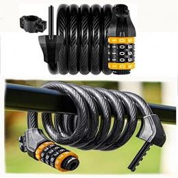JustSports1 Accessories JustSports1 Heavy Duty Bike Lock, with 5-Digit Code Cycling Cable Locks 1.5m Bicycle Lock Combination for Bicycle Mountain Bike Scooter