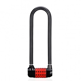 JXHYKJ Bike Lock JXHYKJ U-Shaped Password Lock Bicycle Five-Digit Password Lock Resettable Security Lock Password Luggage Bag Suit Hardware (Color : Black)