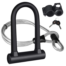 KASTEWILL Bike Lock KASTEWILL Bike U Lock Heavy Duty Anti Theft, Secure Combination Bike U Lock with 16mm Shackle, 4ft Length Security Cable, Keys and Sturdy Mounting Bracket for Bicycle, Motorcycle and More (Small)