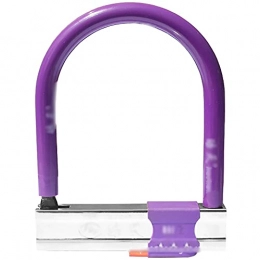 KDOAE Accessories KDOAE Bike Lock Universal Bicycle U-shaped Lock Electric Bike Lock Tricycle Lock Riding Accessories for Bicycle, Moto (Color : Purple, Size : 18.7x14.6cm)