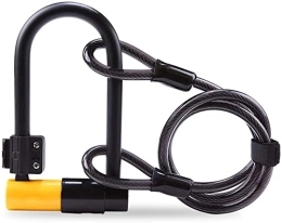 KINHA Accessories KINHA Bike Lock Bicycle U-Lock Cable Lock Set With 2 Copper Keys Anti-theft Bicycle Lock Set Heavy Duty Steel Security Bike Cable U-Lock, Yellow