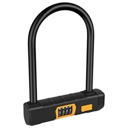 KJGHJ Accessories KJGHJ Bicycle Combination U-Lock 15 Mm With 1.2 Meter Steel Security Cable Password Lock Electric Car Lock Cycling Accessories U-Lock (Color : Black)