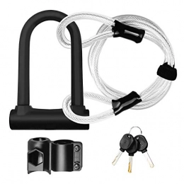 KJGHJ Bike Lock KJGHJ Bike Lock Bike Lock Heavy Duty Bicycle U Lock Secure Lock With Mounting Bracket Bicycle Anti Theft Bicycle With Cable Combination Lock，bike U Lock (Color : Lock Set)