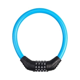 KJGHJ Bike Lock KJGHJ Bike Lock Cable Locks For Bicycle Heavy Duty Safety Bicycle Accessories Combination Chain Security Digital (Color : Blue)