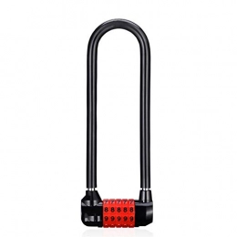 KJGHJ Accessories KJGHJ Bike Lock Padlock U-Shaped Password Lock Bicycle Five-Digit Password Lock Resettable Security Lock Password Luggage Bag Suit Hardware, Bike U Lock (Color : Black)