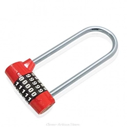 KJGHJ Bike Lock KJGHJ Bike Lock Practical Furniture Security Wide 5 Digit Combination Position U-Lock Padlock With Long Shackle For File Au 27 20 Dropship U-Lock (Color : Red)