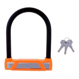 KJGHJ Accessories KJGHJ Bike Lock U-Lock Shackle 16x21cm Road Bike Bicycle Moped Security Lock W / 3 Key Anti-Theft U-Lock (Color : Orange)
