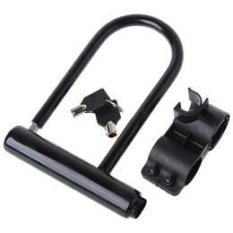 KJGHJ Accessories KJGHJ Universal U Lock Bike Bicycle Motorcycle Cycling Scooter Security Steel U-Lock (Color : Black)