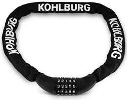 KOHLBURG Bike Lock KOHLBURG very long combination lock 115 cm long & 6mm thick with number code - chain lock with number combination - secure bike lock with numbers for bicycles & e-bikes