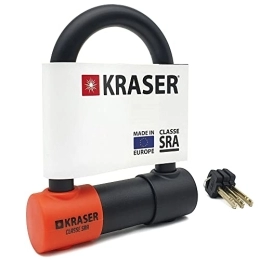 KRASER Accessories KRASER KR85S Padlock U Homologated SRA Security Solid Lock 85 x 125 Diameter 18 Anti-Theft Motorcycle Scooter Bicycle