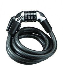 Kryptonite Accessories Kryptonite GK001119 Kryptoflex 1218 Resettable Combo Cable with Flex Frame C Bracket-Black, 12 mm x 180 cm