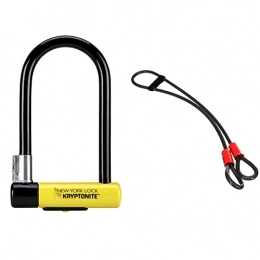 Kryptonite Accessories Kryptonite New York Standard Lock with Flex Frame U-Bracket - Yellow, Standard Shackle & loop cable Krypto Flex 220 cm, ⌀10 mm, grey