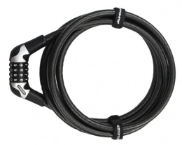 Kryptonite Bike Lock Kryptonite Unisex's Kryptoflex 1230 Resettable Combo Cable with Flexframe C Bracket-Black, 12 mm x 300 cm