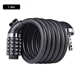 LAOOWANG Bike Lock with 5-Digit Code, 1.2m 1.8m Bicycle Lock Combination Cable Lock Lightweight & Security Bike Chain Lock for Bicycle, Mountain Bike, Scooter