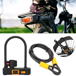 Leftwei Romantic Valentine's Day Firm and Reliable Four Password Lock Motorcycle U Lock, Professional Manufacturing Bike Password Lock, for Outdoor Riding Riding Lock Equipment