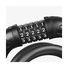 LENSHAO Accessories LENSHAO Portable Anti Theft Bike Lock Bike Locks 5 Digit Cycling Heavy Duty Cable Password Lock Coded 120cm (Black)