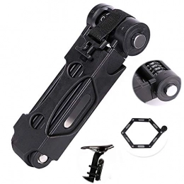 LICHUXIN Folding Bicycle Lock, Password Combination, High Security, Bicycle Lock Chain, Fixed Bracket with Key Light, Suitable for Urban And Outdoor Bicycle Protection,password