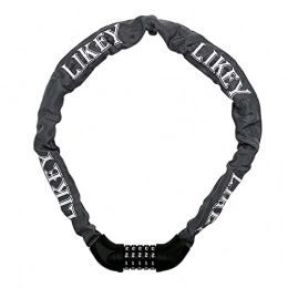 Likey Accessories Likey Bicycle Lock Combination Combination Lock Steel Chain Links 7 mm x 920 mm Chain Lock for Bikes, Motorcycles and Electric Vehicles, grey