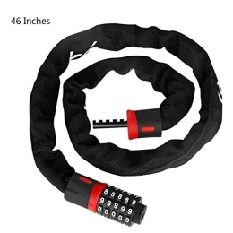Liutao Accessories Liutao Chain Password Lock Anti-theft Shear Mountain Bike Chain Electric Motorcycle Chain Lock (Color : Black, Size : 46inches)