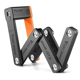Lmsoed Folding Bike Lock, High Security Bicycle Lock Heavy Duty Anti Theft Smart Secure Guard with Keys for Bikes or Scooters